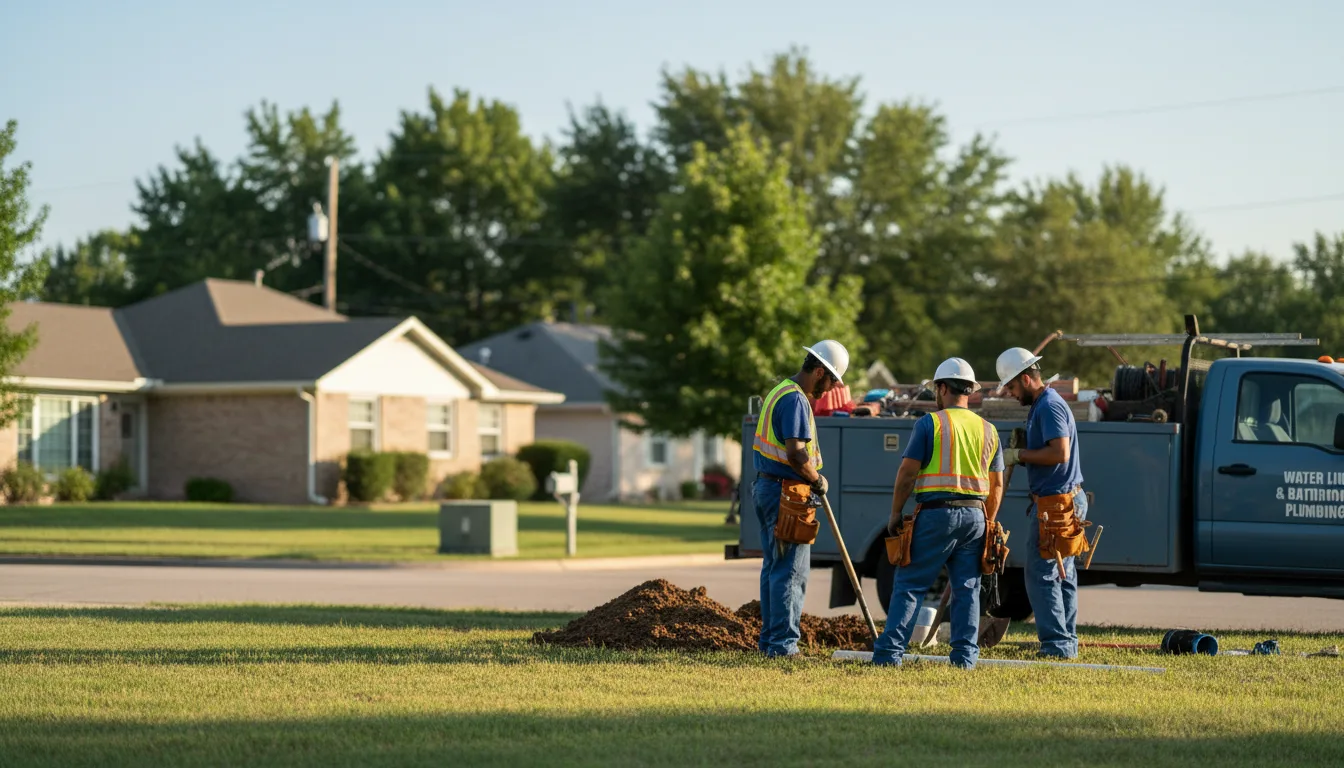 Residential water line and bathroom plumbing service in Delta, IA